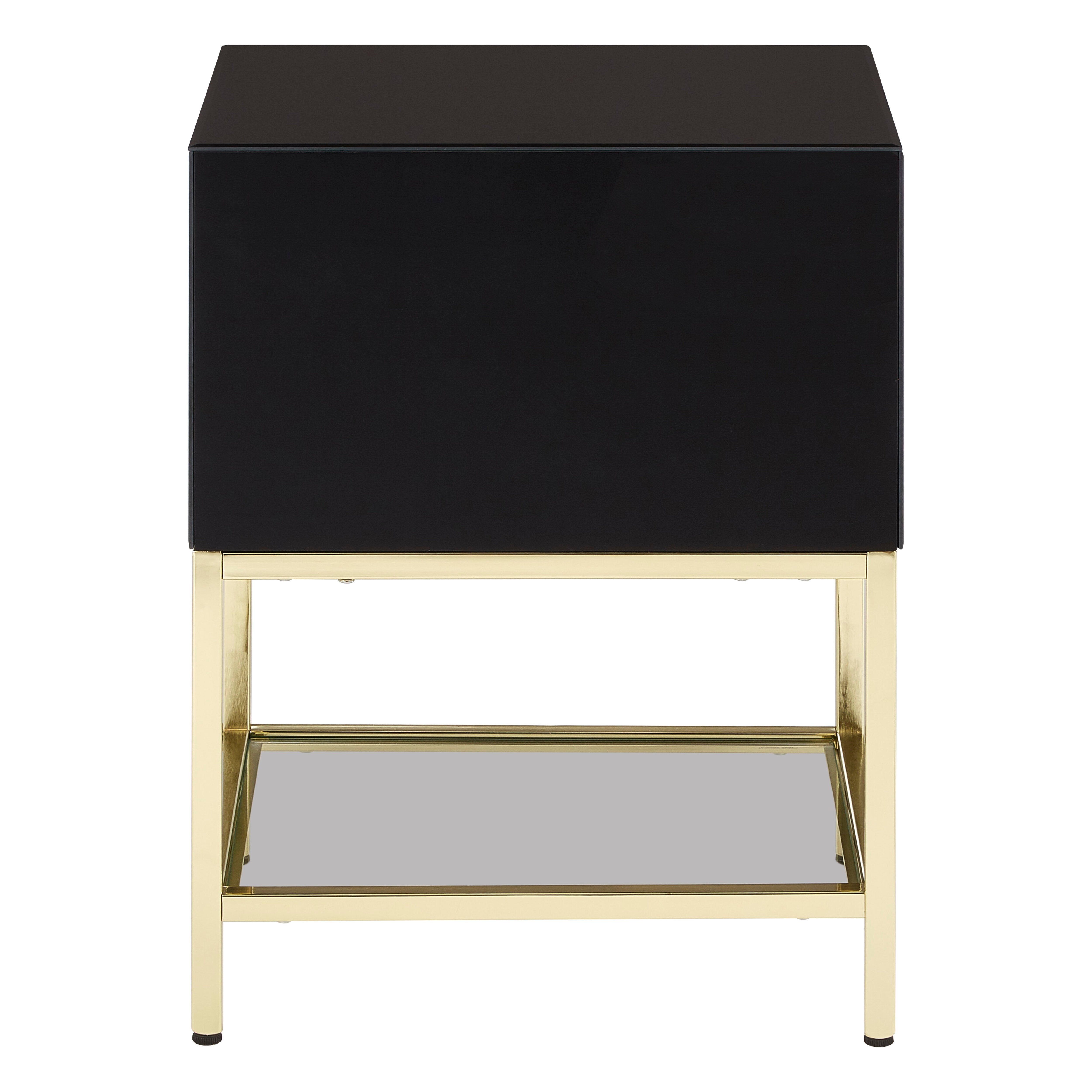 Candace Townhouse Black Side Table | 2 Drawers